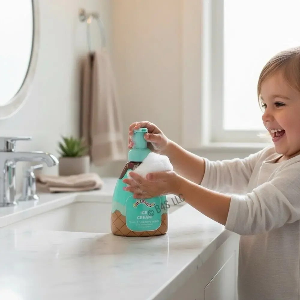 Squishmallows 3-in-1 Foaming Body Wash Ice Cream Scent 16.9oz Kids